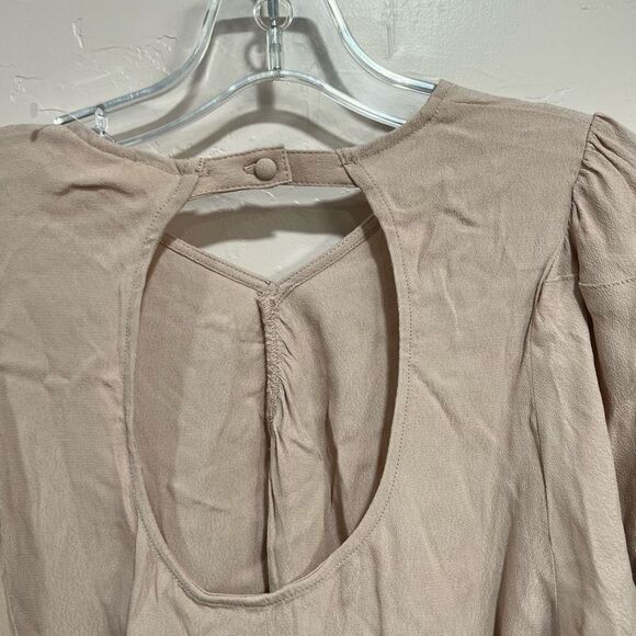 H&M Puff-sleeved blouse Powdered Pink - Picture 6 of 8